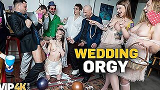 Hochzeitsorgie mit Braut, Ehemann und zwei Freunden